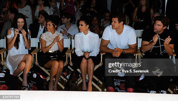 Kendall Jenner, Kourtney Kardashian, Kim Kardashian, Kris Humphries, and Brody Jenner attend the Abbey Dawn by Avril Lavigne Spring 2012 fashion show...