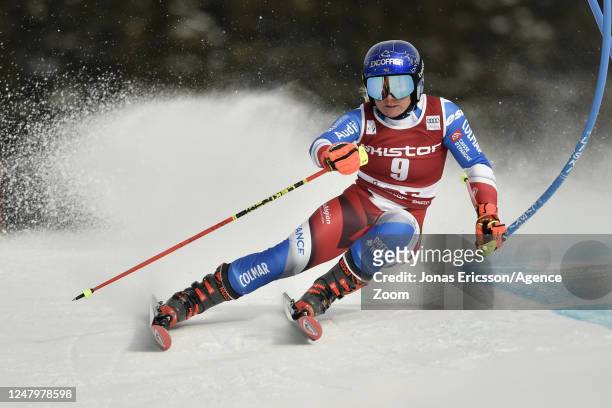 Tessa Worley of Team France in action during the Audi FIS Alpine Ski World Cup Women's Giant Slalom on March 10, 2023 in Are, Sweden.