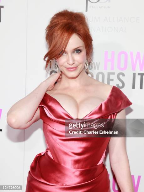 Actress Christina Hendricks attends The Weinstein Company & The Cinema Society With QVC & Palladium premiere of "I Don't Know How She Does It" at AMC...