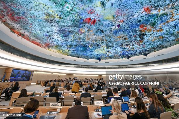 General view during a panel on Childrens Rights and the Digital Environment to mark the annual Day of the Child, at the 52nd UN Human Rights Council...