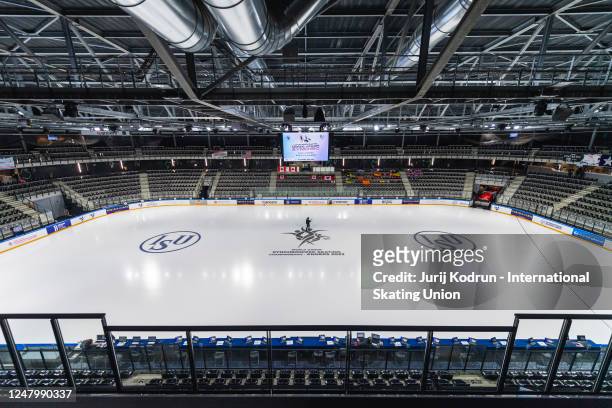 General view inside the Angers ICEPARC before the ISU World Junior Synchronized Skating Championships at Angers ICEPARC on March 10, 2023 in Angers,...