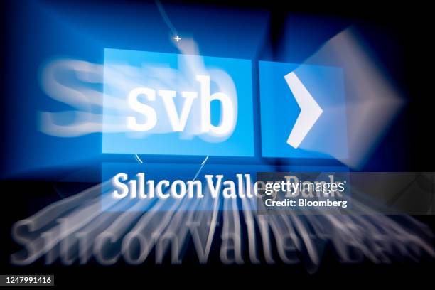 The Silicon Valley Bank logo on a laptop screen arranged in Riga, Latvia, on Friday, March 10, 2023. Panic spread across the startup world as worries...