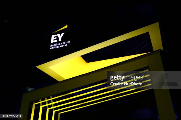 The Ernst &amp; Young Global Limited logo, one of the largest professional services networks in the world and one of the Big Four accounting firms,...
