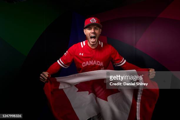 Freddie Freeman of Team Canada poses during the 2023 WBC Workout Day Phoenix at Chase Field on Friday, March 10, 2023 in Phoenix, Arizona.