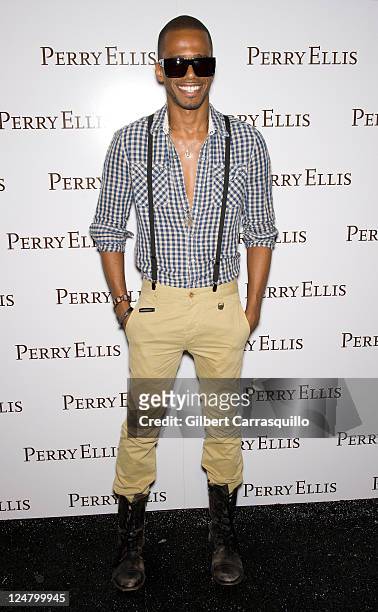 Actor/singer Eric West attends the Perry Ellis Spring 2012 fashion show during Mercedes-Benz Fashion Week at The Stage at Lincoln Center on September...