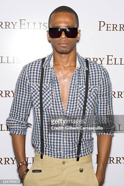 Actor/singer Eric West attends the Perry Ellis Spring 2012 fashion show during Mercedes-Benz Fashion Week at The Stage at Lincoln Center on September...