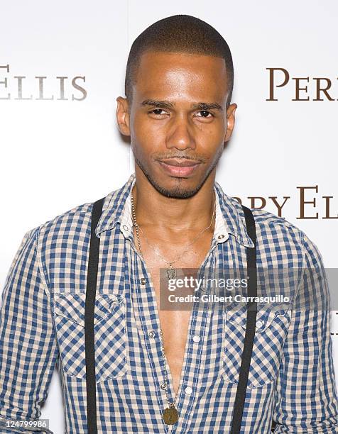 Actor/singer Eric West attends the Perry Ellis Spring 2012 fashion show during Mercedes-Benz Fashion Week at The Stage at Lincoln Center on September...