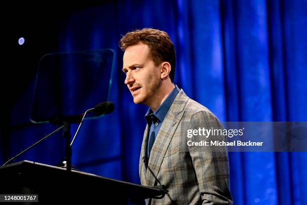 Joseph Mazzello at the 60th Annual ICG Publicists Awards held at The Beverly Hilton on March 10, 2023 in Beverly Hills, California.