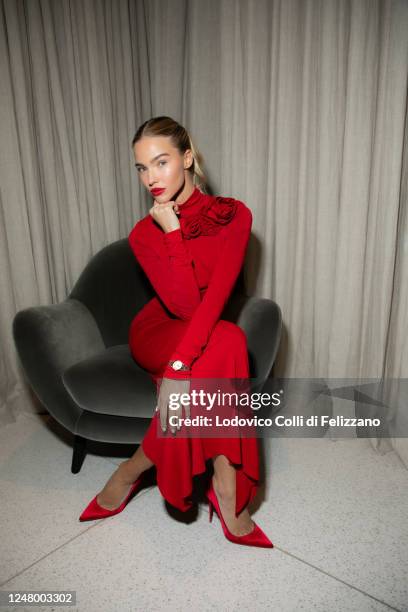 Sasha Luss at the Omega x Ariana Debose Pre-Oscar Party in Los Angeles, California on March 9th, 2023.