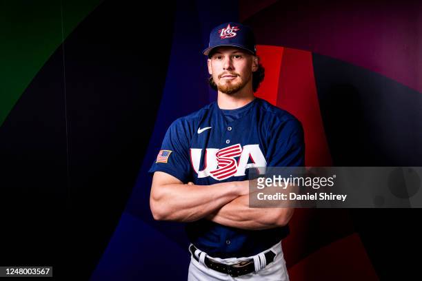 Bobby Witt Jr. #15 of Team USA poses during the 2023 WBC Workout