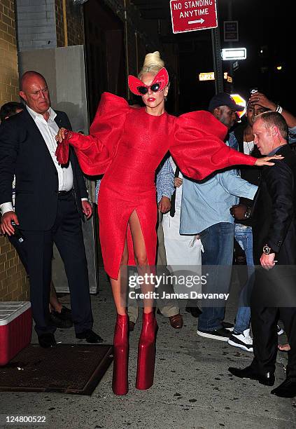 Lady Gaga seen in the Meatpacking District on September 12, 2011 in New York City.