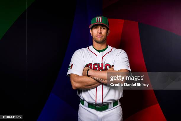 Luis Cessa of Team Mexico poses during the 2023 WBC Workout Day Phoenix at Chase Field on Friday, March 10, 2023 in Phoenix, Arizona.