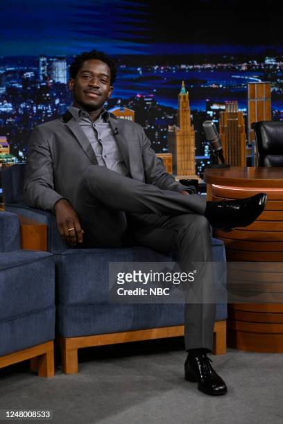 Episode 1812 -- Pictured: Actor Damson Idris during an interview on Friday, March 10, 2023 --