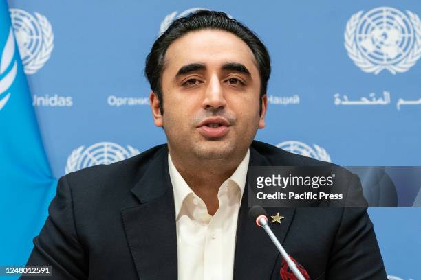 Press briefing by Minister for Foreign Affairs of the Islamic Republic of Pakistan Bilawal Bhutto Zardari at UN Headquarters.