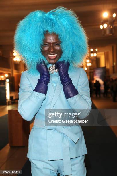 Model Papis Loveday during the relaunch of the musical "Zeppelin" by Ralph Siegel at Festspielhaus Neuschwanstein on March 10, 2023 in Füssen,...