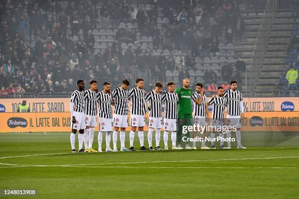 Ascoli Calcio, Minuto di Silenzio during the Italian soccer Serie B match Cagliari Calcio vs Ascoli Calcio on March 10, 2023 at the Unipol Domus in...