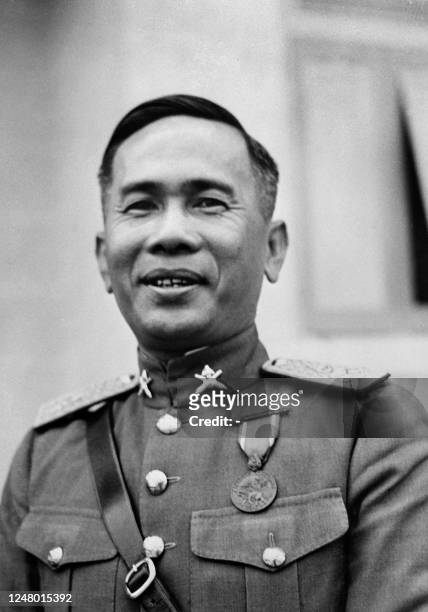 Picture released on November 15, 1947 in Bangkok of Luang Plaek Pibulsonggram called Por and also known as Field Marshal Phibun Songkhram or Marshal...