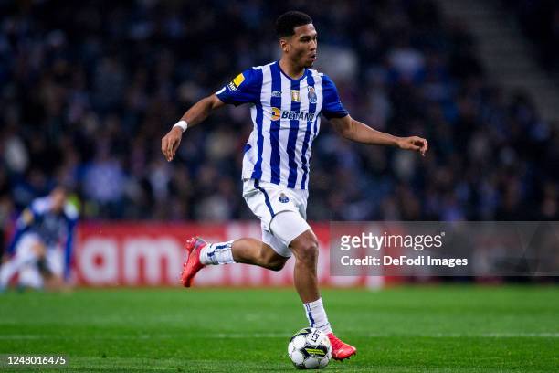 Danny Namaso of FC Porto controls the ball during the Liga Portugal Bwin match between FC Porto and GD Estoril at Estadio do Dragao on March 10, 2023...