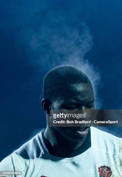 Englands' Afolabi Fasogbon during the U20 Six Nations Rugby match between England and France at Recreation Ground on March 10, 2023 in Bath, United...