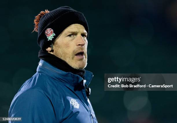 Englands' Forwards Coach Andy Titterrell during the U20 Six Nations Rugby match between England and France at Recreation Ground on March 10, 2023 in...