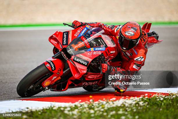 Francesco Bagnaia of Italy competes with their Ducati Lenovo Team during the Portimao MotoGP Official Test at Autodromo Internacional do Algarve on...