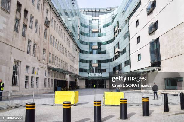 General view of Broadcasting House, the BBC headquarters in central London.