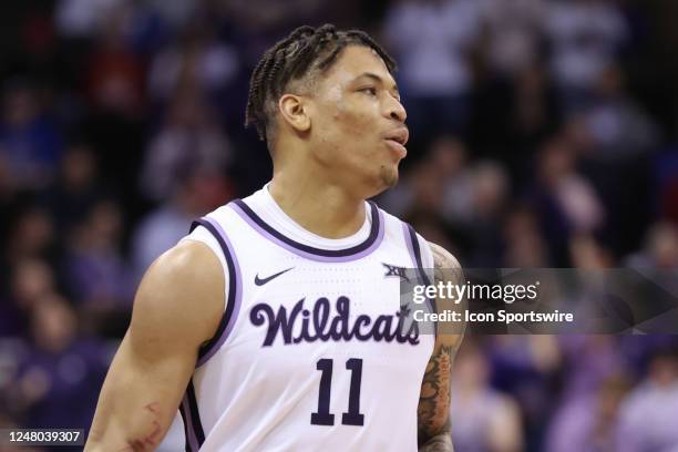 Kansas State Wildcats forward Keyontae Johnson in the second half of a Big 12 Tournament quarterfinal basketball game between the TCU Horned Frogs...