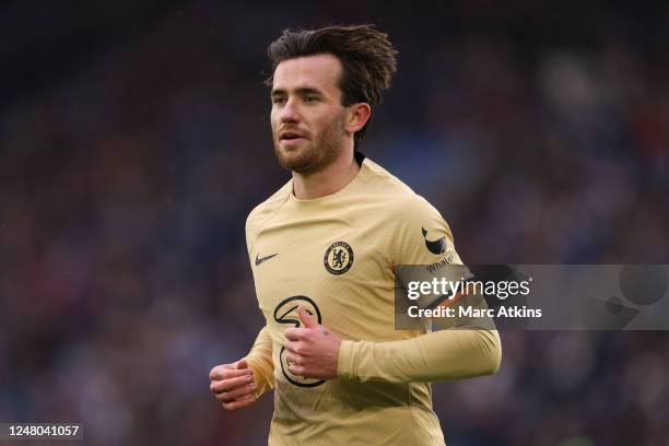 Ben Chilwell of Chelsea during the Premier League match between Leicester City and Chelsea FC at The King Power Stadium on March 11, 2023 in...