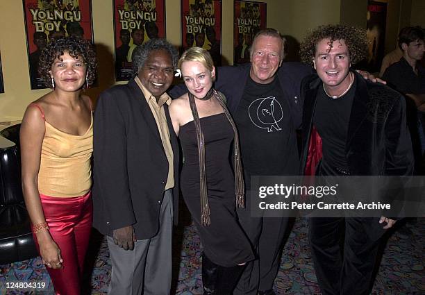 Jodie Cockatoo-Creed, Mandawuy Yunupingu, Susie Porter, Jack Thompson and Stephen Johnson arrive for the premiere of the film 'Yolngu Boy' in...