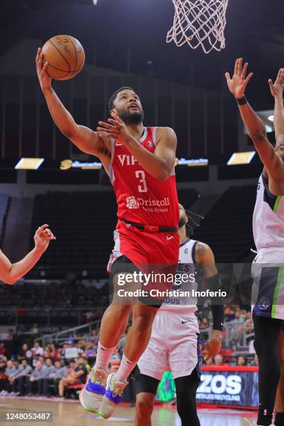 March11: Cassius Stanley of the Rio Grande Valley Vipers drives to the basket during a game against Iowa Wolves on March 11, 2023 at the Bert Ogden...