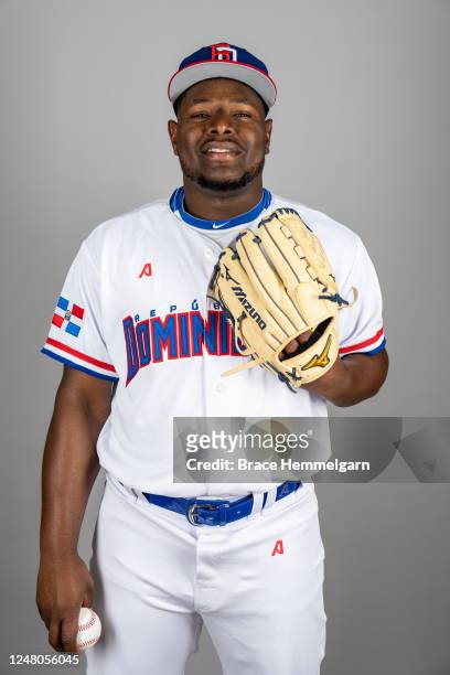 Hector Neris of Team Dominican Republic poses for a photo during the Team Dominican Republic 2023 World Baseball Classic Headshots at Lee County...