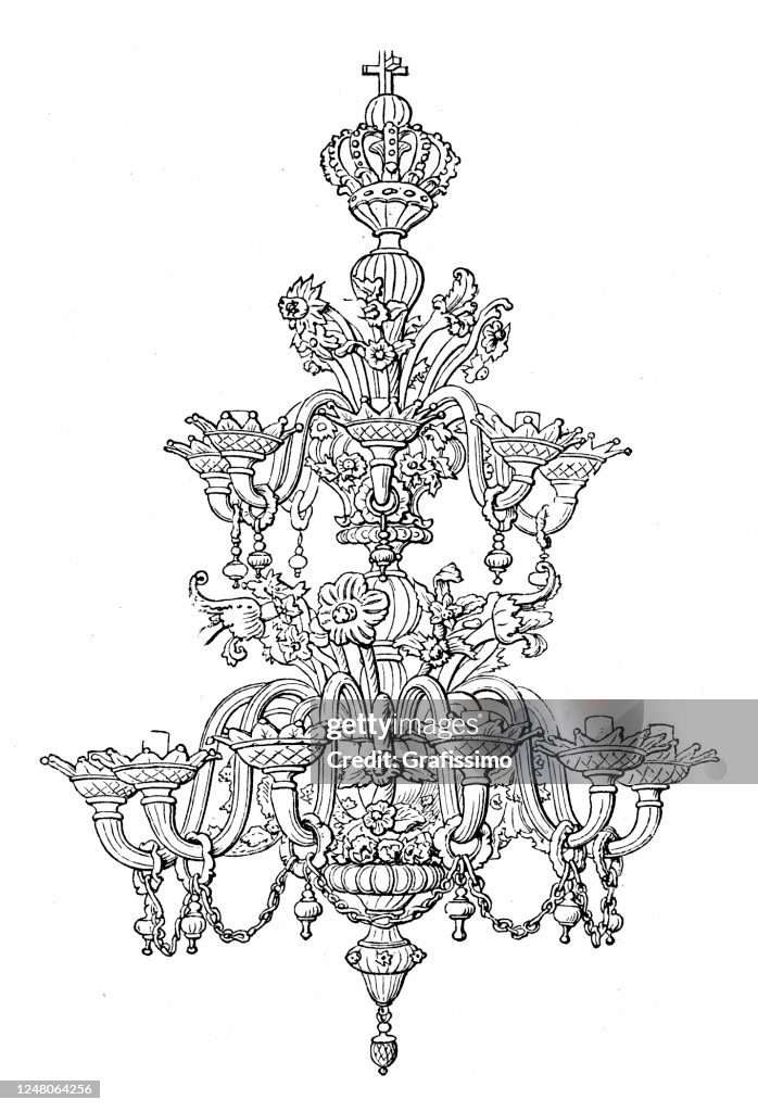 Chandelier Venice Italy Salviati 1897