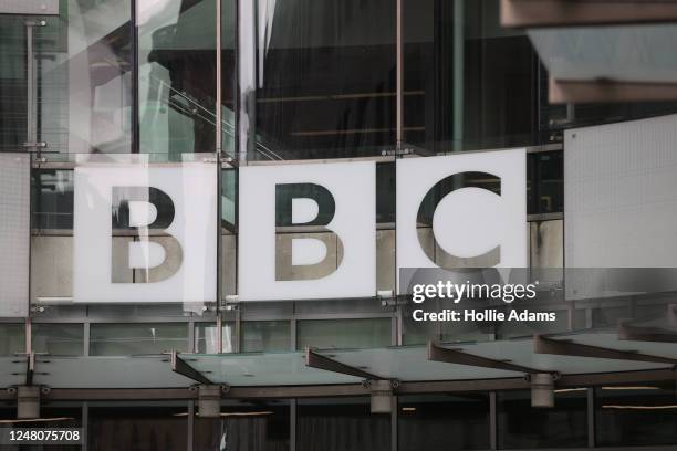 General view of BBC Broadcasting House on March 12, 2023 in London, England. Match of the Day anchor Gary Lineker was asked by the BBC to step back...