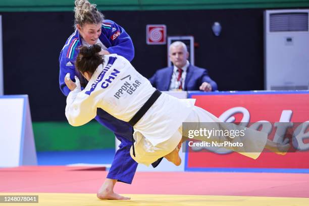 Irene Pedrotti vs Anqi Sun category -70kg during the Judo European Open on March 12, 2023 at the PalaPellicone in Rome, Italy