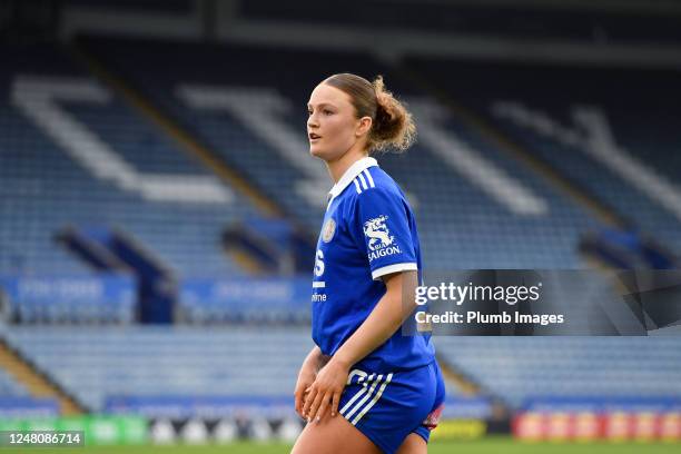 Ruby Mace of Leicester City Women during the Leicester City v Everton FC - Barclays Women's Super League game at King Power Stadium on March 12, 2023...