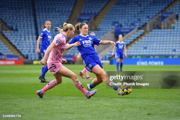 Ruby Mace of Leicester City Women during the Leicester City v Everton FC - Barclays Women's Super League game at King Power Stadium on March 12, 2023...