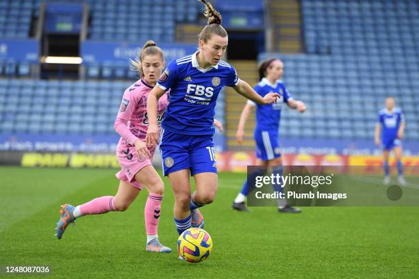 Carrie Jones of Leicester City Women during the Leicester City v Everton FC - Barclays Women's Super League game at King Power Stadium on March 12,...