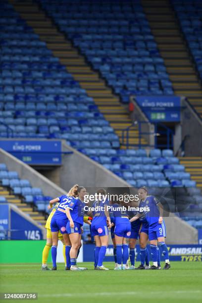 Players of Leicester City Women during the Leicester City v Everton FC - Barclays Women's Super League game at King Power Stadium on March 12, 2023...