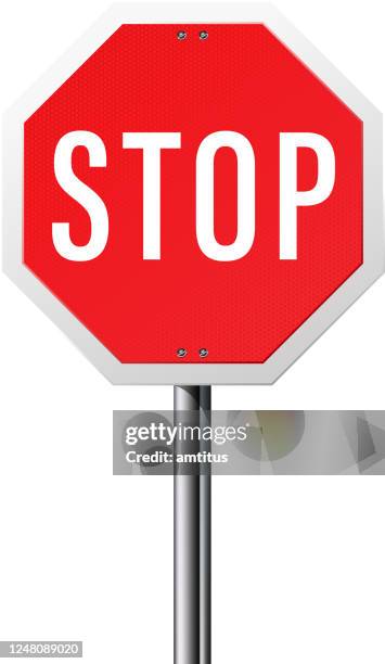 ilustraciones, imágenes clip art, dibujos animados e iconos de stock de señal de stop - stop sign pole