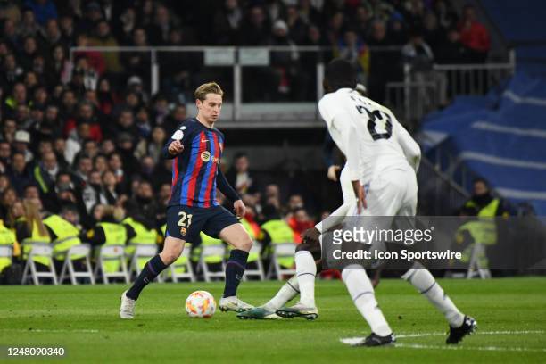 Barcelona Frenkie de Jong controls the ball during the Copa Del Rey match between FC Barcelona and Real Madrid CF on March 2 at Santiago Bernabeu...