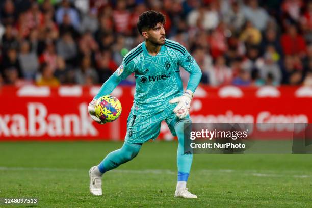 Amir Abedzadeh, of Ponferradina, during the La Liga Smartbank match between Granada CF and SD Ponferradina at Nuevo Los Carmenes Stadium on 12 March,...