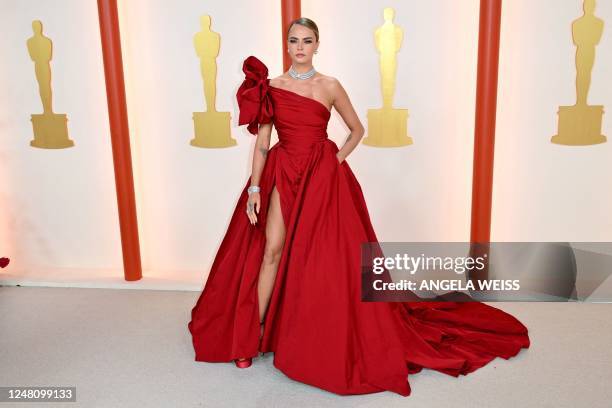 Model/actress Cara Delevingne attends the 95th Annual Academy Awards at the Dolby Theatre in Hollywood, California on March 12, 2023.