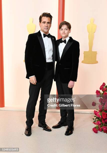 Colin Farrell and Henry Tadeusz Farrell at the 95th Annual Academy Awards held at Ovation Hollywood on March 12, 2023 in Los Angeles, California.