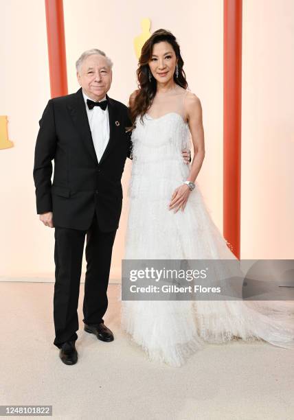 Michelle Yeoh and Jean Todt at the 95th Annual Academy Awards held at Ovation Hollywood on March 12, 2023 in Los Angeles, California.