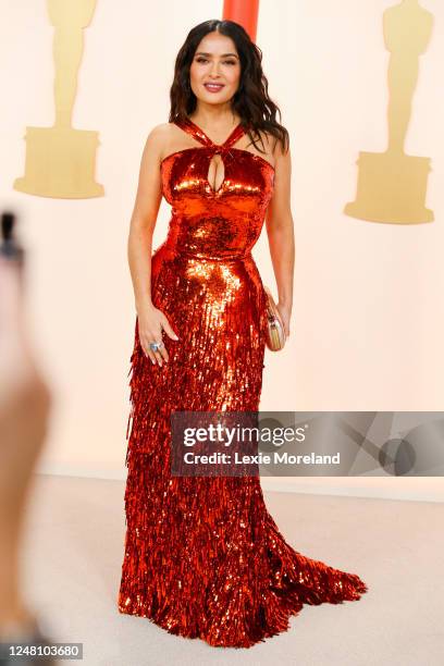 Salma Hayek at the 95th Annual Academy Awards held at Ovation Hollywood on March 12, 2023 in Los Angeles, California.