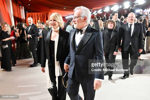 Kate Capshaw and Steven Spielberg at the 95th Annual Academy Awards held at Ovation Hollywood on March 12, 2023 in Los Angeles, California.