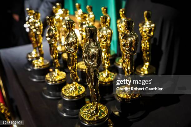 Oscar statues, backstage at the 95th Academy Awards at the Dolby Theatre on March 12, 2023 in Hollywood, California.