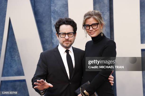 Filmmaker J.J. Abrams and and his wife Katie McGrath attend the Vanity Fair 95th Oscars Party at the The Wallis Annenberg Center for the Performing...