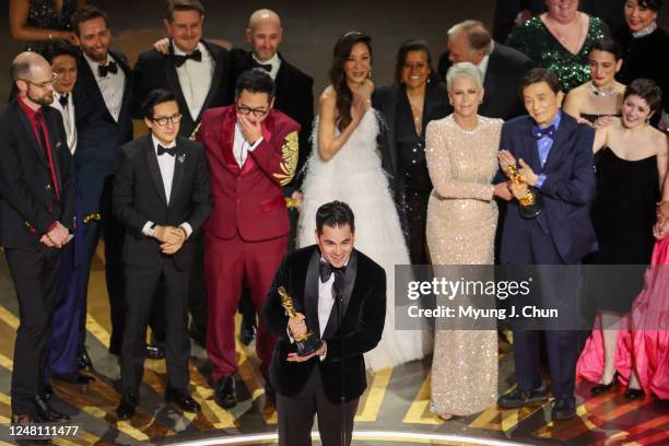Everything Everywhere All at Once wins Best Picture at the 95th Academy Awards in the Dolby Theatre on March 12, 2023 in Hollywood, California.