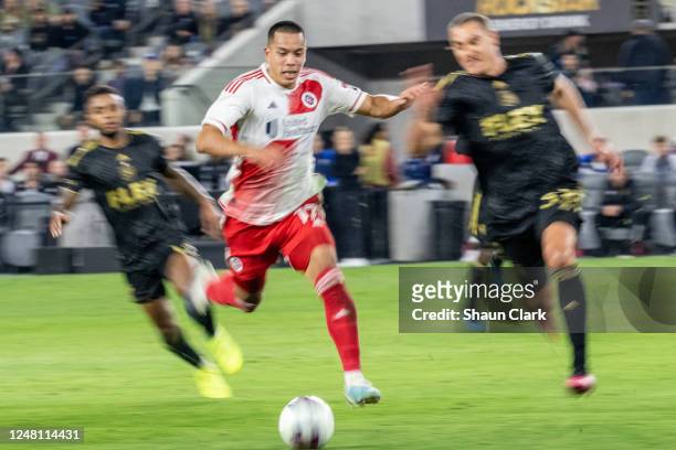 Bobby Wood of New England Revolution during the match against Los Angeles FC at BMO Stadium in Los Angeles, California on March 12, 2023. Los Angeles...